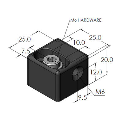 64-060-1 MODULAR SOLUTIONS PANEL CLAMP<BRE>M6 QUICK LOCKING BLOCK FOR PANELS WITH HARDWARE